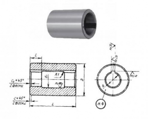 Втулка поддерживающая d32, D71, L100мм к оправкам для горизонтально-фрезерных станков ГОСТ15072-75 "CNIC"