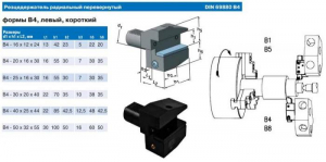 Резцедержатель радиальный В4-40х25х44 левый перевернутый с хвостовиком VDI40-3425 DIN69880 "CNIC"