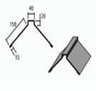 Конек прямоугольный доборный элемент для кровли на листогибе Van Mark